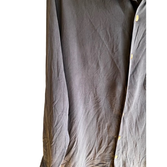 TravelSmith Mens Medium 100% Silk Button Down Long Sleeve Shirt Dark Blue/Gray - Picture 6 of 9